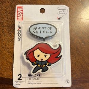 Avengers Erasers Yoobi Marvel 2 Pack Black Widow NEW bundle